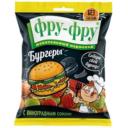 Фру-Фру жевательный мармелад Бургеры, 80 гр